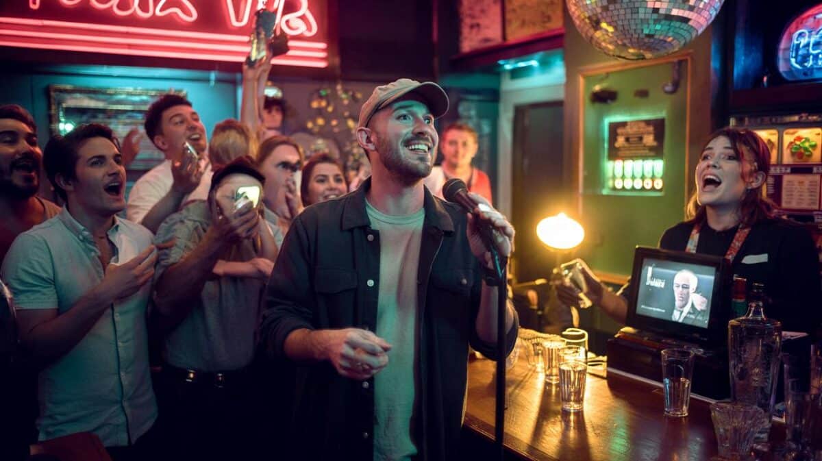Man turns up to sing a famous 90s karaoke hit – then the crowd realises who he is